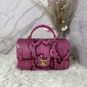 High Quality Replica Chanel Snake skin mini flap bag with top handle AS2431 Fuchsia HY3839aR54