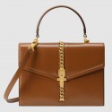 High Quality Replica Gucci Sylvie 1969 small top handle bag 602781 brown HY5299aR54