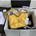 Hot Chanel 19 Flap Bag Original Beads Leather AS1160 Yellow HY7346Nm85