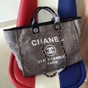 Hot Chanel Deauville Tote Bag Original Canvas Leather A68047-3 HY7711Nm85