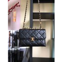 Hot Chanel Flap Lambskin Shoulder Bag AS3011 black HY23090cT87