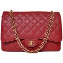 Hot Chanel Maxi Quilted Classic Flap Bag Burgundy Cannage Patterns A58601 Gold HY20486Nm85