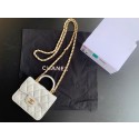 Hot CHANEL Top Handle Micro Mini Wallet On Chain AP2200 White HY460cT87