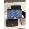Hot Replica BOY CHANEL Original Wallet on Chain & Gold-Tone Metal B80287 blue HY4069wR89