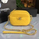 Hot Replica Chanel camera case Lambskin & Gold-Tone Metal AS0137 yellow HY4799wR89