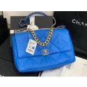Imitation 1:1 chanel 19 large flap bag AS1162 Electric blue HY7793LT32