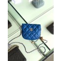 Imitation 1:1 Chanel Sheepskin Original Leather Pocket AP1461 blue HY15458LT32