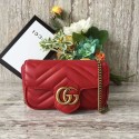 Imitation 1:1 Gucci GG Marmont Velvet Nano Shoulder Bag 476433A Red HY18013LT32