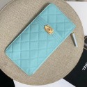 Imitation BOY CHANEL Calfskin Leather Card packet AP1482 light blue HY23855KV93