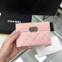 Imitation BOY CHANEL Card Holder A84431 pink HY11080KV93