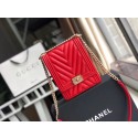 Imitation Boy chanel handbag Grained Calfskin & Gold-Tone Metal VS0130 red HY21738AI36