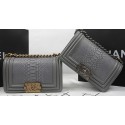 Imitation Boy Chanel mini Flap Bag Original Python Leather A67085 Grey HY4948AI36