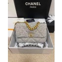 Imitation Chanel 19 flap bag Tweed AS1160 Gray HY13496VO34