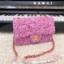 Imitation Chanel CLASSIC HANDBAG A01116 Dark Pink& gold HY6625Nj42