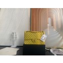 Imitation Chanel classic handbag Lambskin & gold Metal V01112 yellow HY13717Dl40