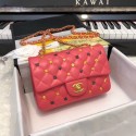 Imitation CHANEL Classic Handbag Lambskin Gold-Tone & Ruthenium-Finish Metal A01116 red HY12814SU87
