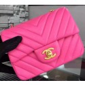 Imitation Chanel Classic mini Flap Bag Chevron Sheepskin Leather A68748 Rose HY14620Za30