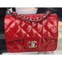 Imitation Chanel Classic mini Flap Bag Red Original Patent Leather CF7171 Silver HY26678uq94