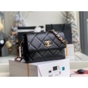 Imitation Chanel flap bag Lambskin & Gold-Tone Metal AS2299 black HY25218uq94