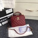 Imitation Chanel Flap Bag vanity case Calfskin & Gold-Tone Metal A57905 Burgundy HY12043Ug88