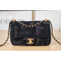 Imitation Chanel Flap denim Shoulder Bag AS3134 black HY13733Tm92
