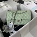 Imitation Chanel Flap Shoulder Bag Grained Calfskin A01112 silver-Tone Metal green HY18978Ug88