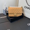 Imitation Chanel Flap Shoulder Bag Sheepskin Leather 77399 light tan HY8665SU34