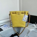 Imitation Chanel Lambskin bucket bag AS2381 yellow HY25397Dl40