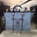 Imitation Chanel Large Canvas Tote Shopping Bag A1679 Blue HY14635QN34