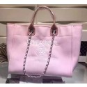 Imitation Chanel Large Canvas Tote Shopping Bag A5002 Pink HY1858uq94