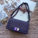 Imitation Chanel Le Boy Flap Shoulder Bag Cannage Patterns F67086 Black HY21373AI36