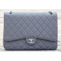 Imitation Chanel Maxi Quilted Classic Flap Bag Grey Cannage Pattern A58601 Silver HY8415Za30