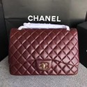 Imitation Chanel Maxi Quilted Classic Flap Bag Wine Sheepskin Leather A58601 Gold HY6478RC38