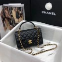 Imitation CHANEL mini flap bag with top handle AS2431 black HY18409Fo38