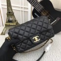 Imitation Chanel mini Sheepskin Leather cross-body bag 5698 black HY26315QN34