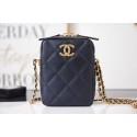 Imitation Chanel mini Shoulder Bag Grained Calfskin AS2857 black HY16330SU34