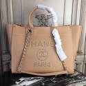 Imitation Chanel original Calfskin Leather Tote Bag 78900 apricot HY21747Dl40