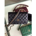 Imitation Chanel Original Leather Chain Wallet AP0724 black HY21275EY79
