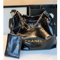 Imitation Chanel Original Oil Wax Leather Calfskin Cable Shopping Bag A67088 Black HY10490SU34