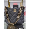 Imitation Chanel Shoulder Bag Grained Calfskin&Gold-Tone Metal AS3223 black HY23749lH78