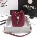 Imitation Chanel velvet Drawstring bag AS1894 Burgundy HY22654lH78