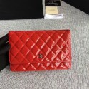 Imitation Chanel WOC Flap Bag Patent Leather A33814C Red HY17496sJ18