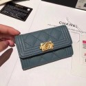 Imitation Fashion BOY CHANEL Card Holder A80603 blue HY5779kd19