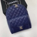 Imitation Fashion Chanel Grained Calfskin & Gold-Tone Metal backpack AS0004 blue HY17459kd19