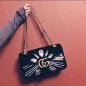 Imitation Fashion Gucci GG Marmont Small Chevron Shoulder Bag 443497 Black HY18189kd19