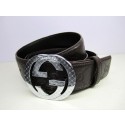 Imitation Gucci Belts GG028 Brown Silver HY598Xr29