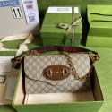 Imitation Gucci canvas Horsebit 1955 small bag 677286 brown HY10211VO34