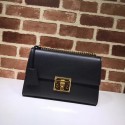 Imitation Gucci Cowhide Padlock medium GG shoulder bag 409486 black HY9145Za30