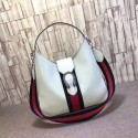 Imitation Gucci Dionysus Medium Leather Hobo Bag 446687 White HY22059Fo38