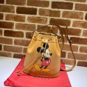 Imitation Gucci Disney x Mickey Mouse Small Bucket Bag 602692 Brown HY22650Za30